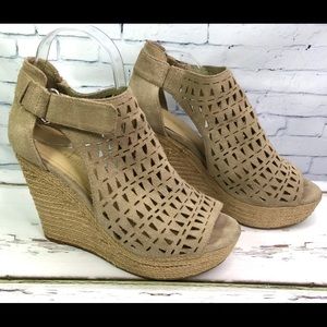 Marc Fisher Helina Suede Espadrilles Wedge Sandals